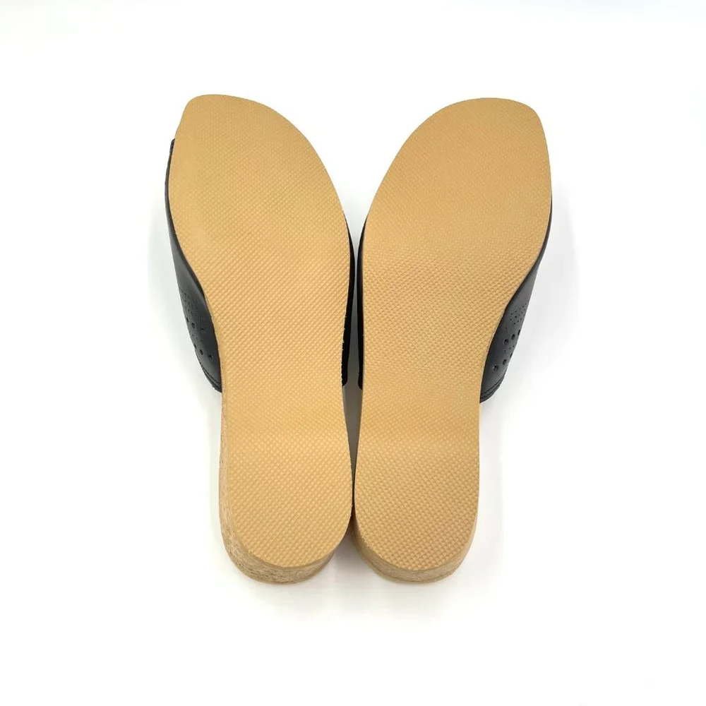 Worishofer Womens 251 Black Leather Slides Wedges Sandals Shoes 38 EU 7.5 - 8 US - Picture 10 of 15